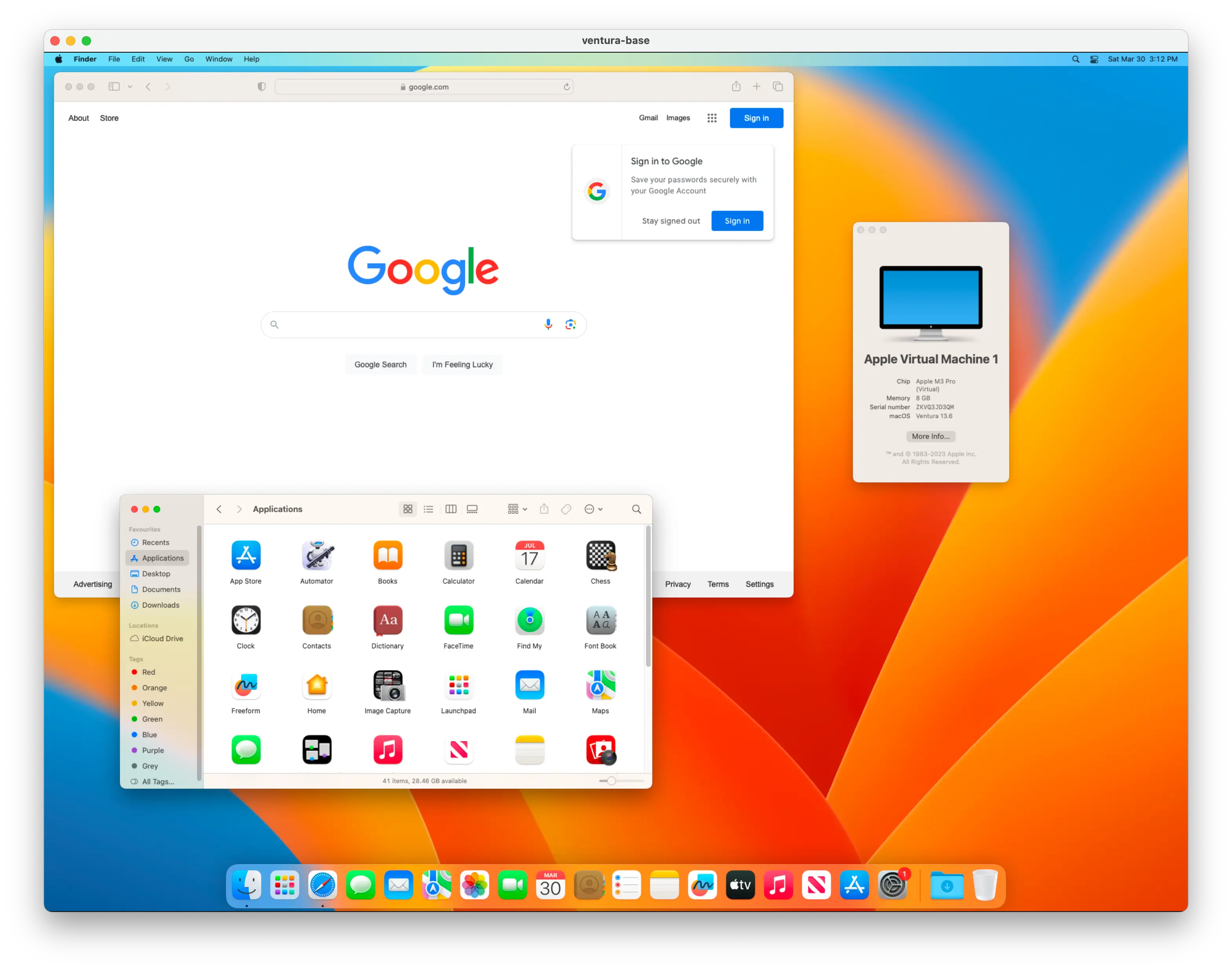 macOS Ventura running in Tart