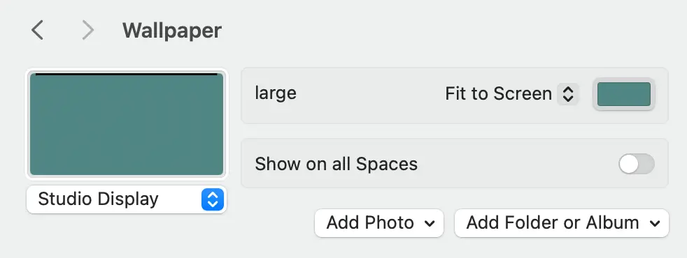 Wallpaper settings in macOS
